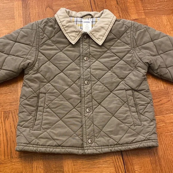Gymboree Quilted Puffer Jacket in Olive and Beige - Picture 2 of 15